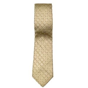 Michael Kors Silk Tie Classic Beige Geometric Print